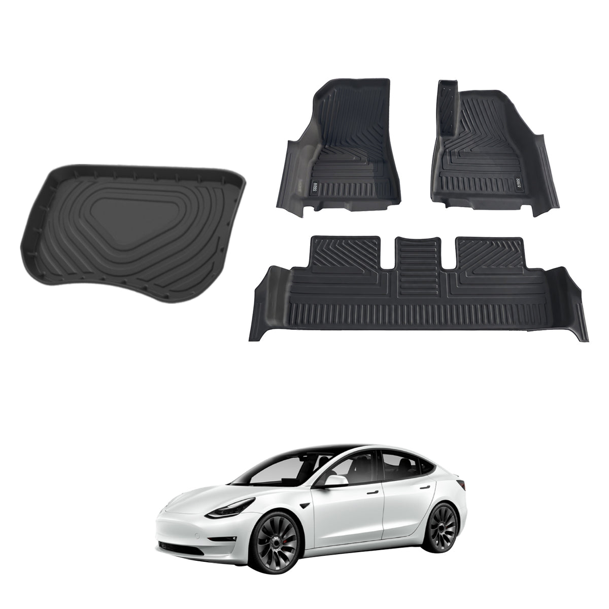5D Car Floor Mats for Tesla Model 3 2019-2023
