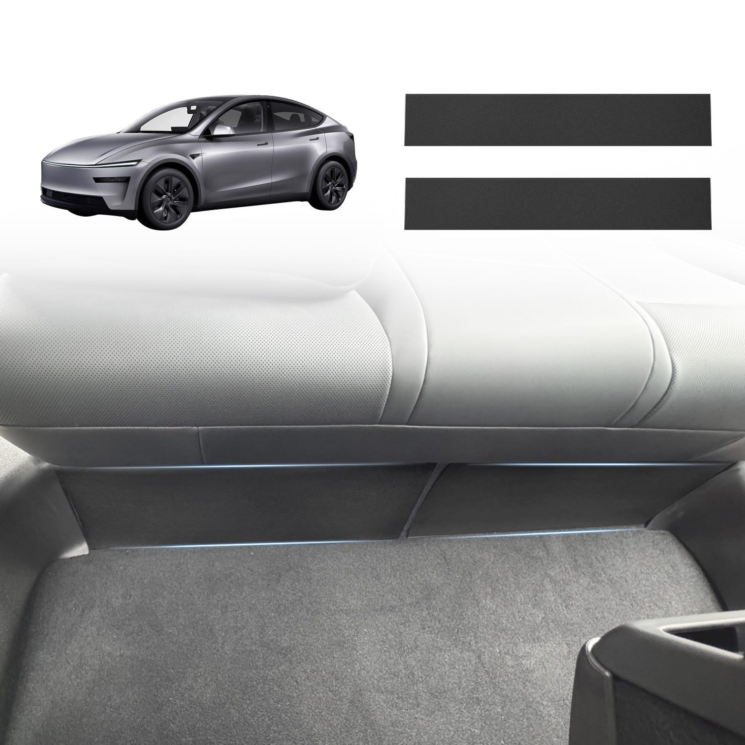 Rear Seat Base Kick Protector Strips for Tesla Model Y Juniper 2025-Onwards 2PCS