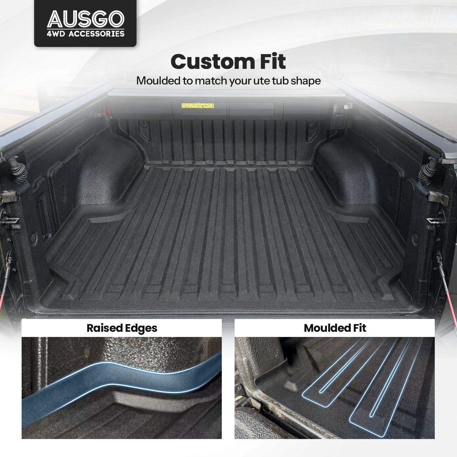 3D TPE Ute Mat for KIA Tasman 2025-Onwards Fitted with Factory Plastic Tub Liner