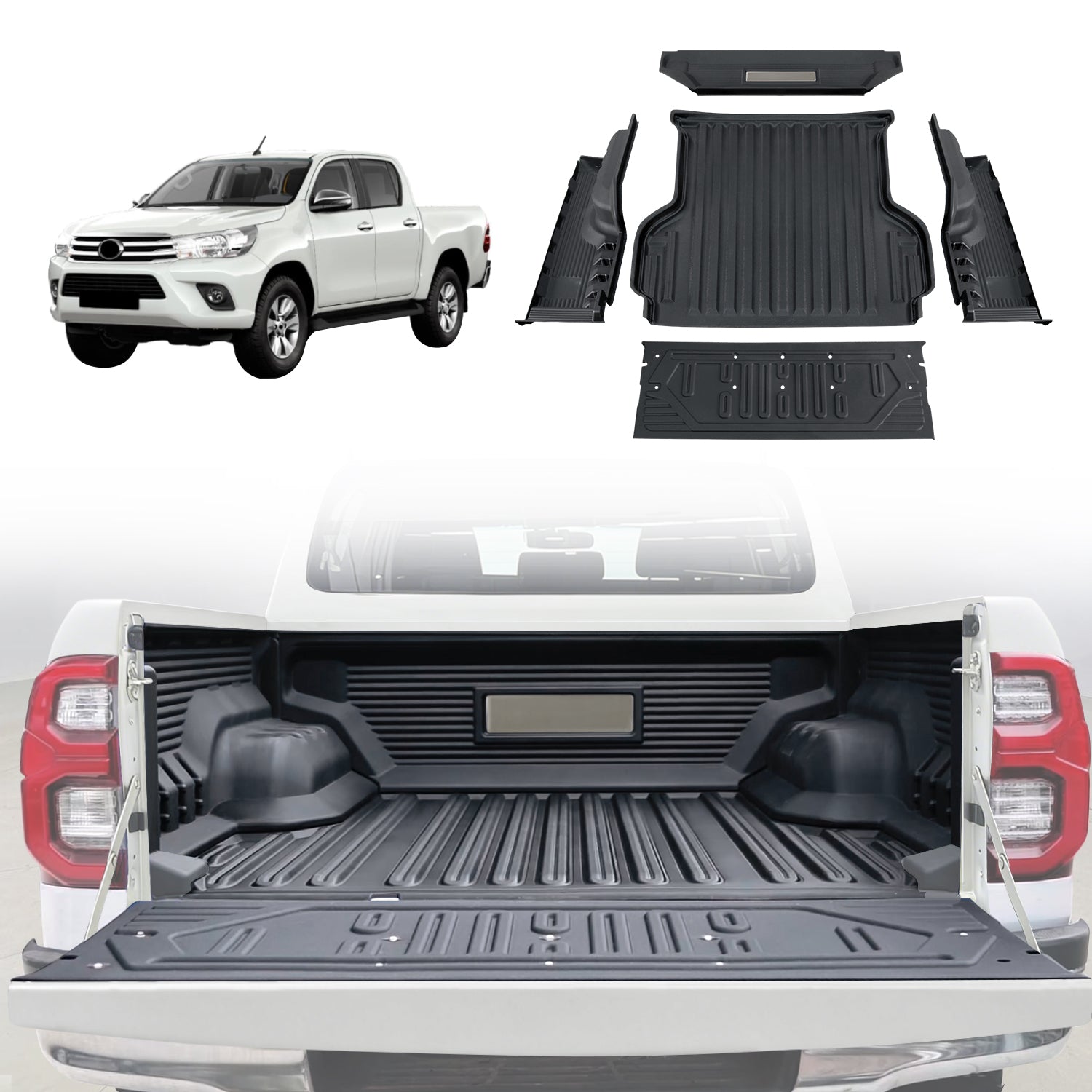 5-Piece Ute Tub Liner for Toyota Hilux Dual Cab 2015-Current (Bare Tub Only)