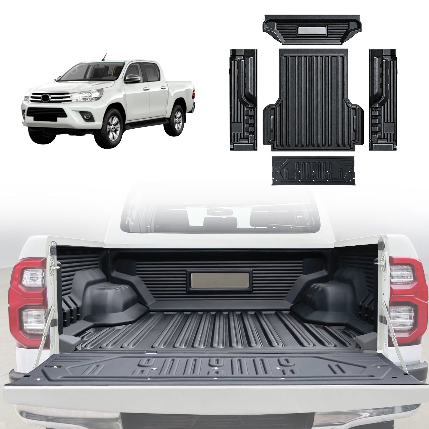5-Piece Ute Tub Liner for Toyota Hilux Dual Cab (2015-2025) A Deck - SR5 / GR / Rogue