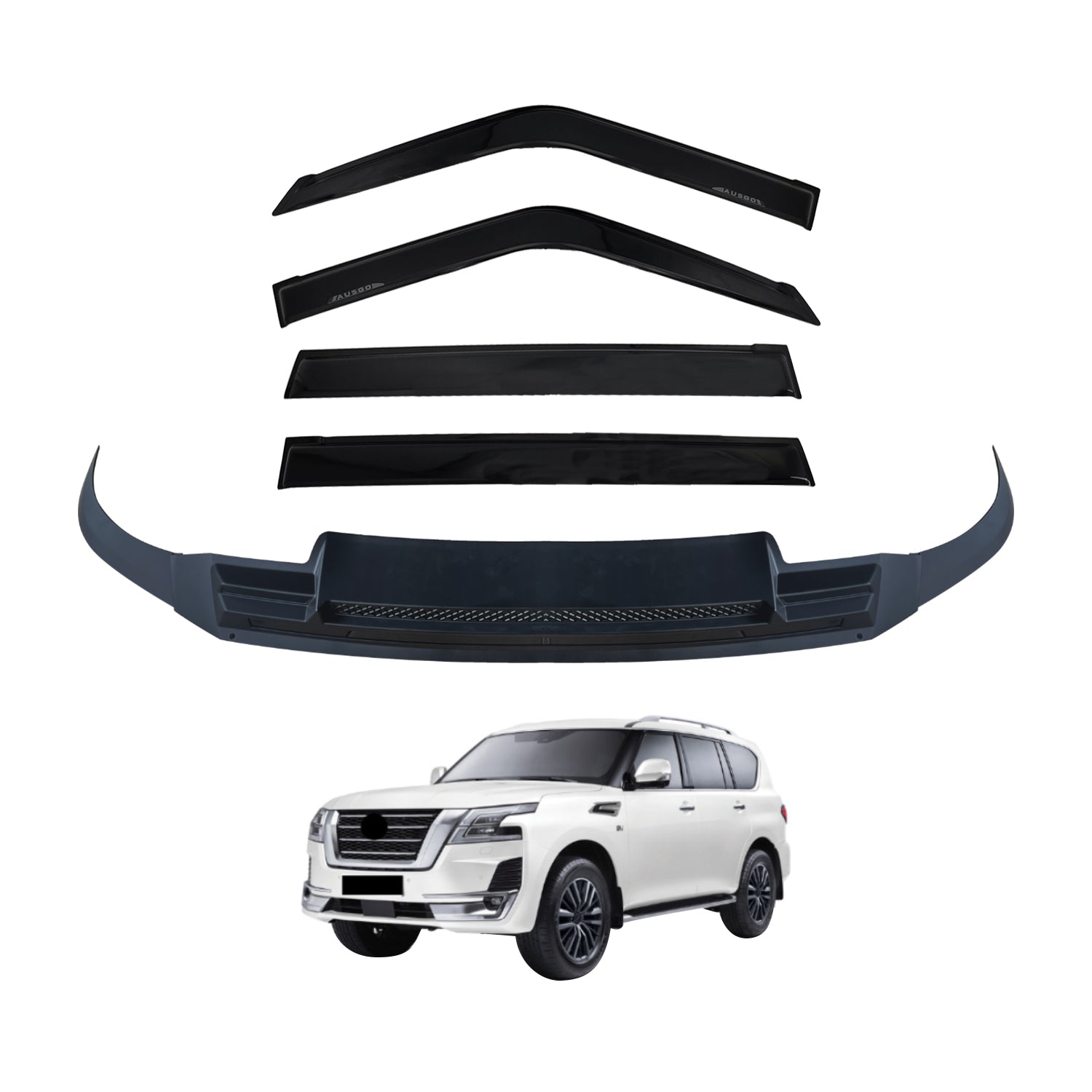 Luxury Weather Shields + Bonnet Protector for Nissan Patrol Y62 Series 5 2019-Onwards