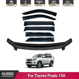 Wide Type Weather Shields + Bonnet Protector for Toyota Land Cruiser Prado 150 Series 2010-2013