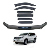 Wide Type Weather Shields + Bonnet Protector for Toyota Land Cruiser Prado 150 Series 2013-2017
