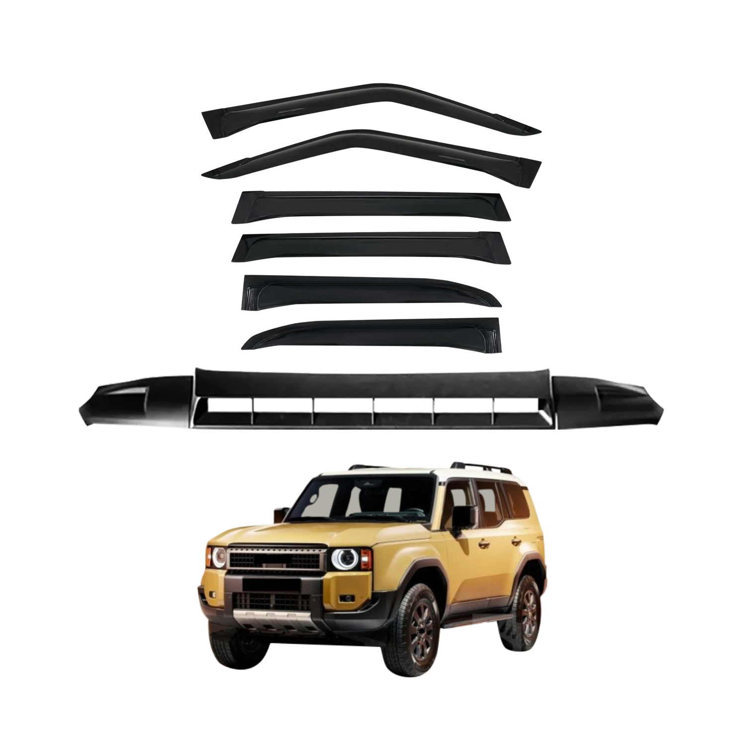 Wide Type Weather Shields + Bonnet Protector for Toyota Land Cruiser Prado 250 Series 2024-Onwards