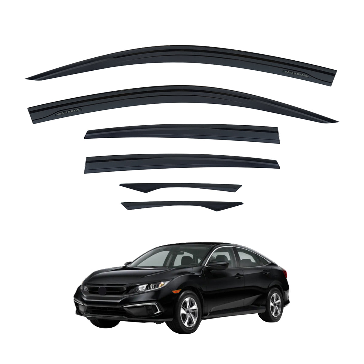 Injection Weather Shields for Honda Civic 10th Sedan 2016-2021