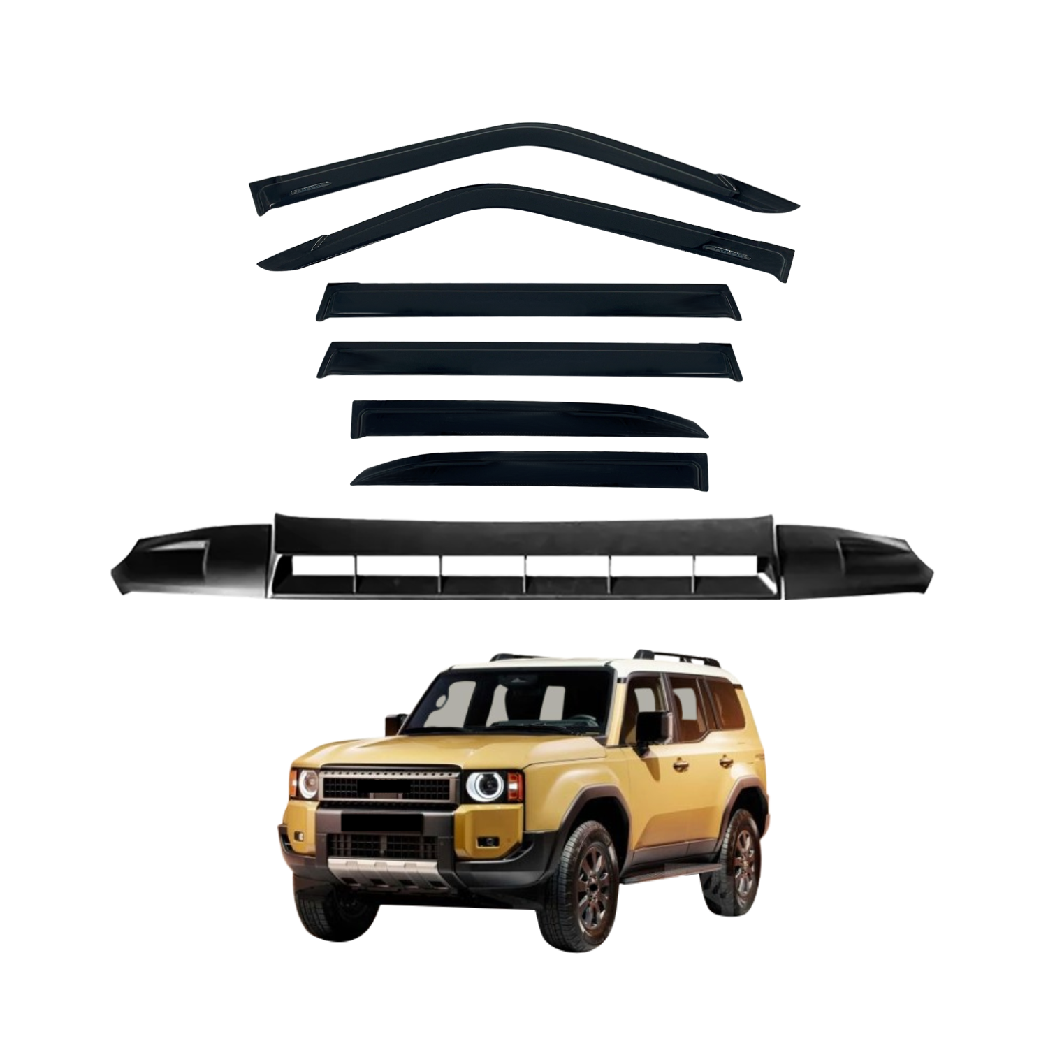 Luxury Weather Shields + Bonnet Protector for Toyota Land Cruiser Prado 250 J250 LC250 2024-Onwards