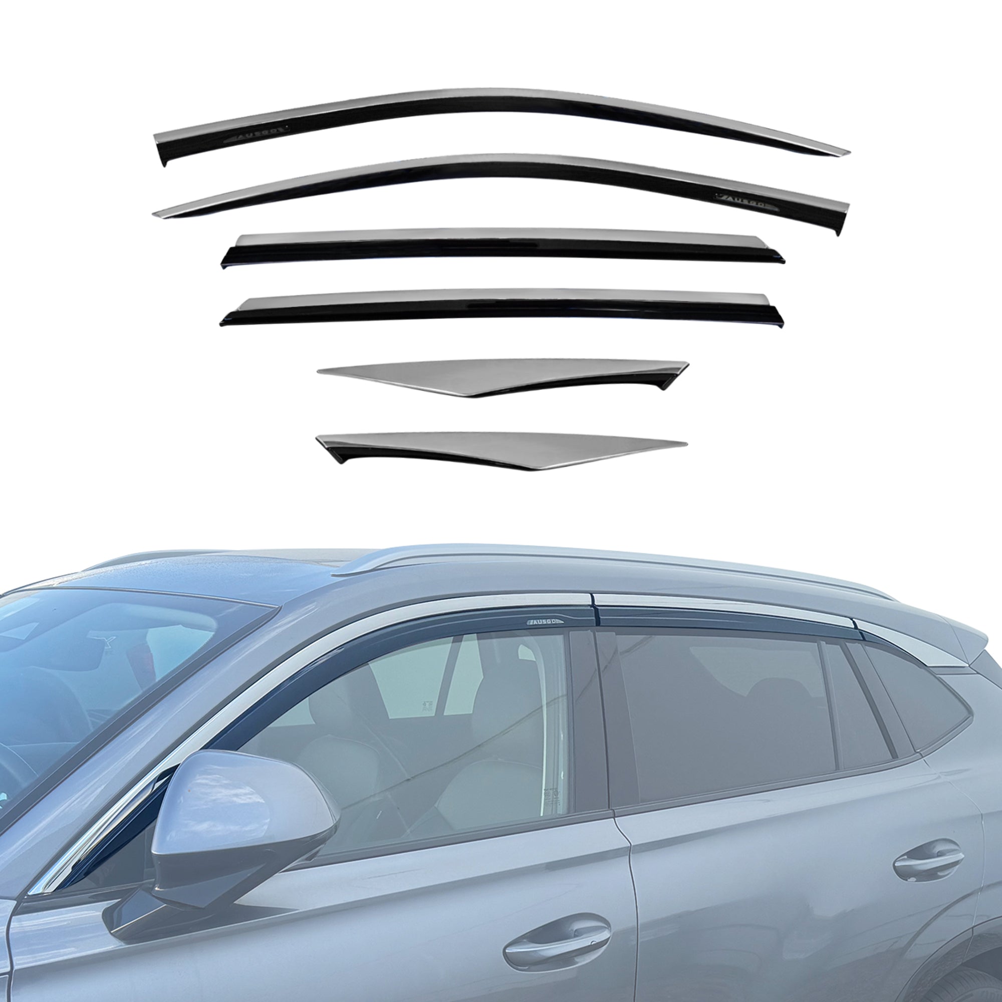 Stainless Trim Weather Shields for MG HS 2024-Onwards