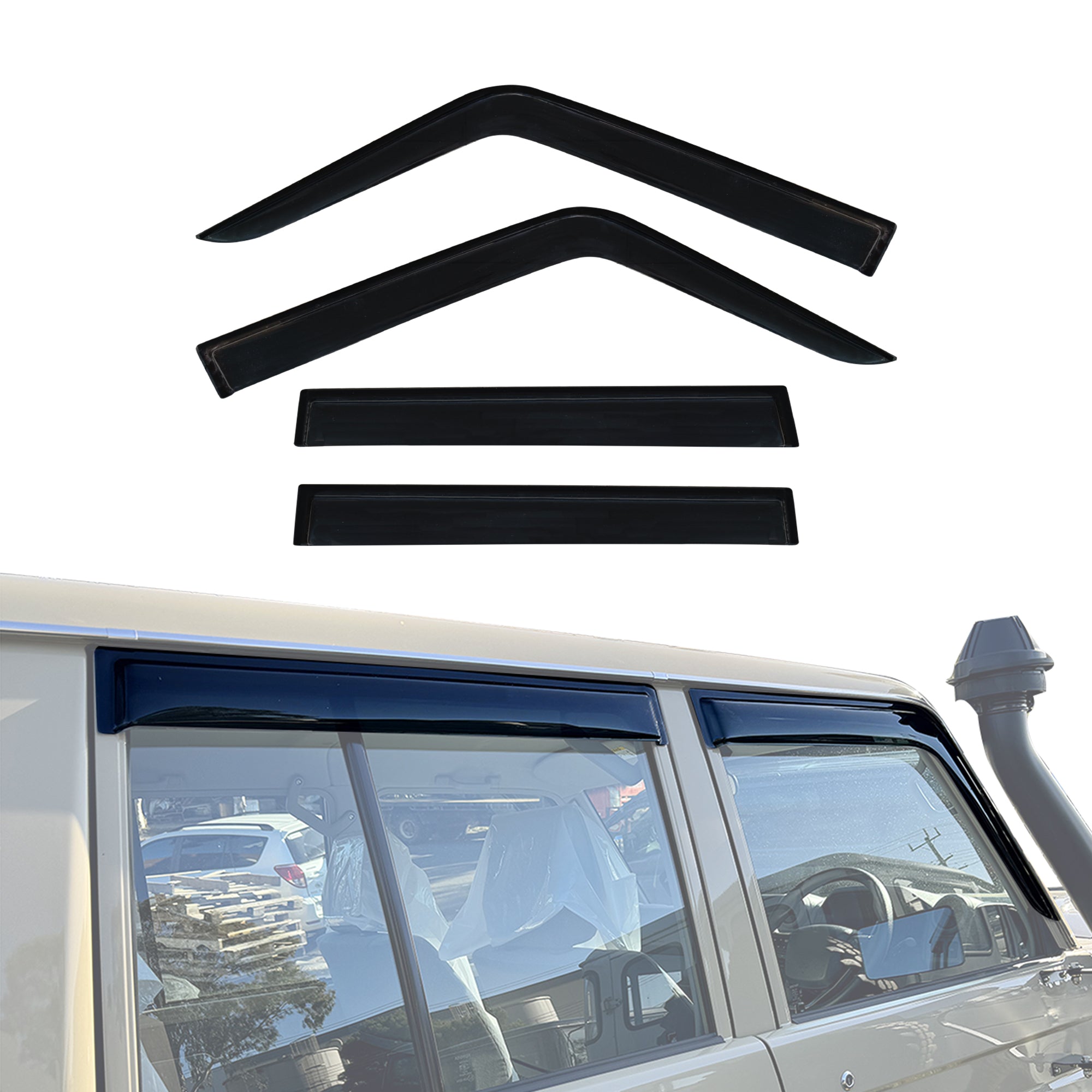 Weather Shields for Toyota Land Cruiser 70 76 79 Series 2007-Onwards