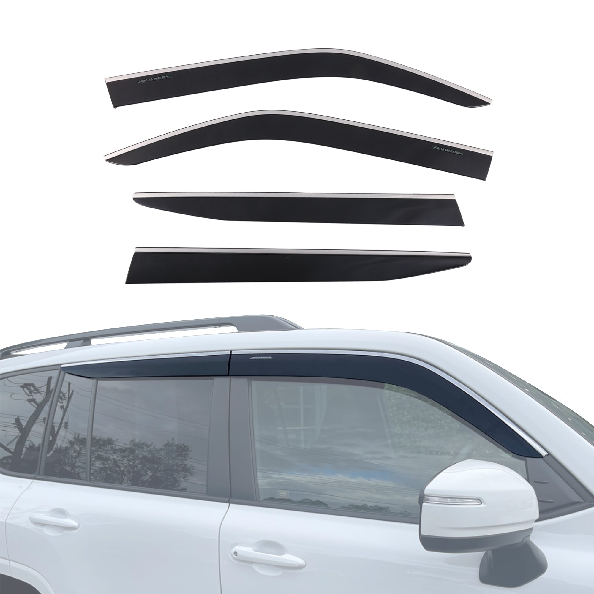 Stainless Trim Weather Shields for Toyota Land Cruiser 300 Series 2021-Onwards