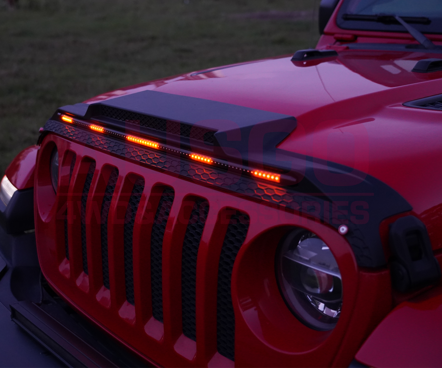 Bonnet Protector with LED Light for Jeep Wrangler JL Series 4 Doors 2018-Onwards