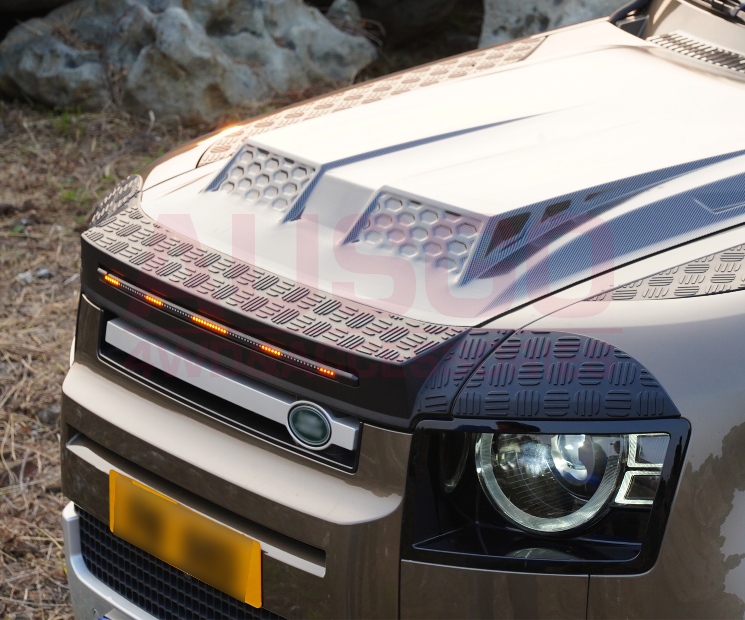 Bonnet Protector with LED Light for Land Rover Defender 2020-Onwards